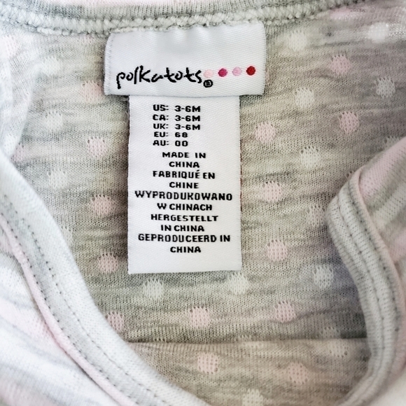 K1209 * Polkatots Girls Striped/Polka Dot Dress Gray White Size 3-6M - Picture 4 of 6